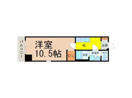 アメニティ栄(1K/7階)の間取り写真