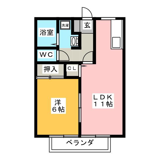 サンクレシェ(1LDK/2階)の間取り写真