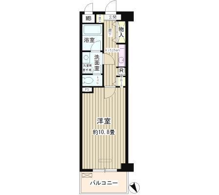 ルミエール祐天寺(1K/2階)の間取り写真