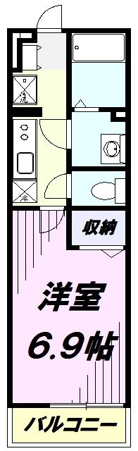 リブリ・久米川(1K/1階)の間取り写真