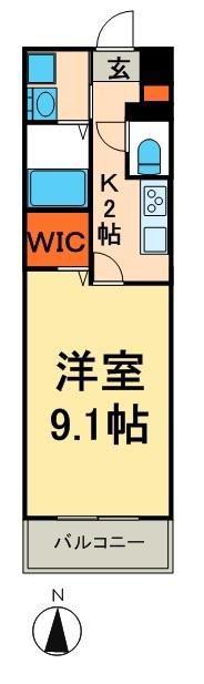 ライツ福助(1K/3階)の間取り写真