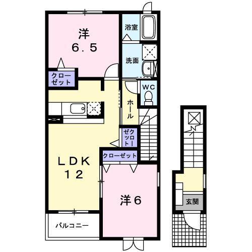 サンローレル B(2LDK/2階)の間取り写真