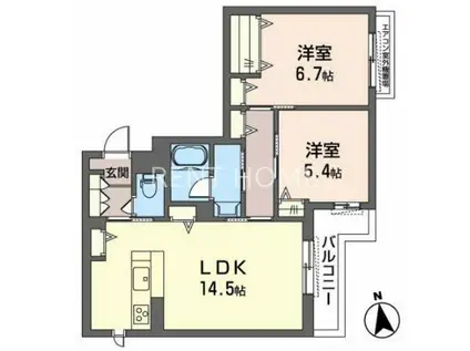 シャーメゾンF&D(2LDK/3階)の間取り写真