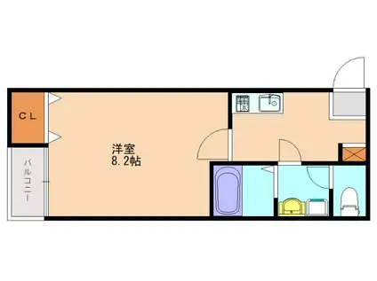 フローレンス和白駅前(1K/2階)の間取り写真