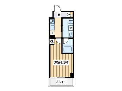 クレヴィスタ阪東橋3(1K/1階)の間取り写真