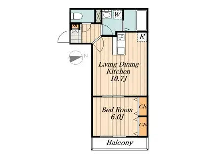 豊島区池袋本町1丁目PJ(1LDK/3階)の間取り写真