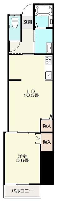 COCOAHOUSE K(1LDK/1階)の間取り写真