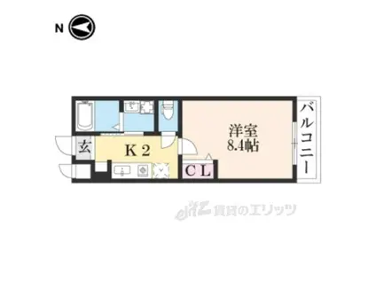 I・S・M2(1K/2階)の間取り写真