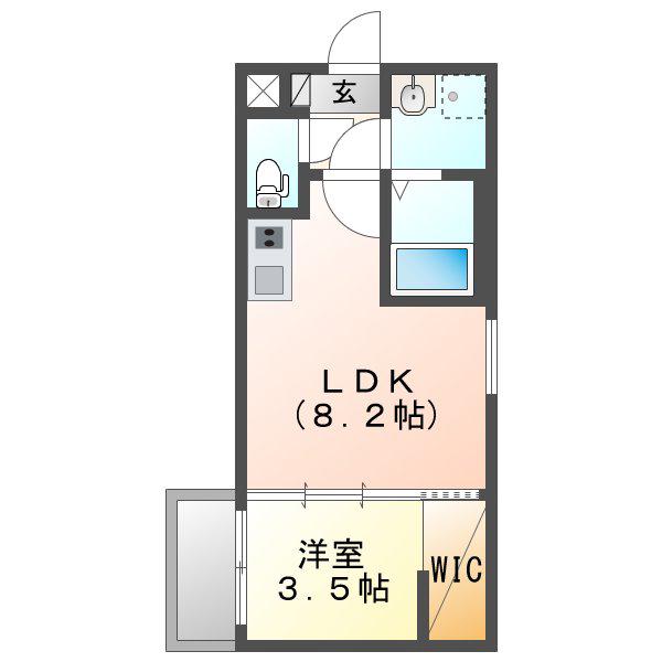 COCONE NAGOYA ノース(1LDK/1階)の間取り写真