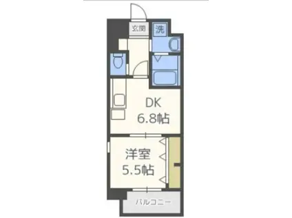 C.P.B.S(1DK/4階)の間取り写真