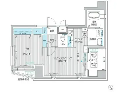 セレーノ下丸子(1LDK/5階)の間取り写真