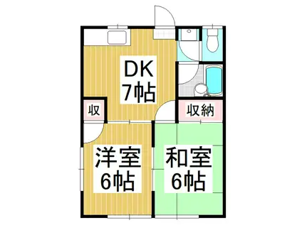 サンヒルズひらさわ(2DK/2階)の間取り写真