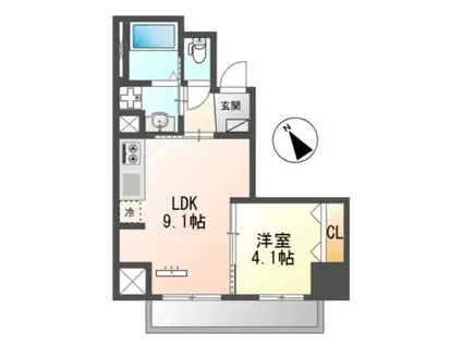 RAPPORT(1LDK/6階)の間取り写真