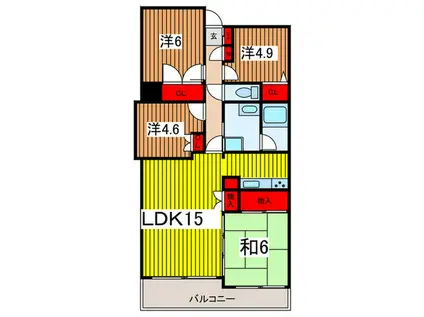 レールシティ大宮壱番館(4LDK/7階)の間取り写真