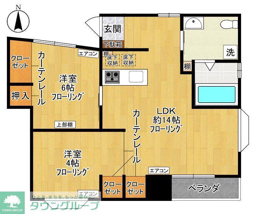 ファミール鈴木(2LDK/3階)の間取り写真