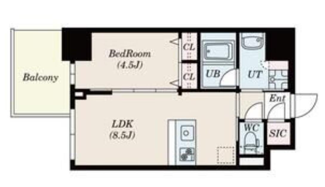 S-RESIDENCE福島DIVERSE(1LDK/9階)の間取り写真