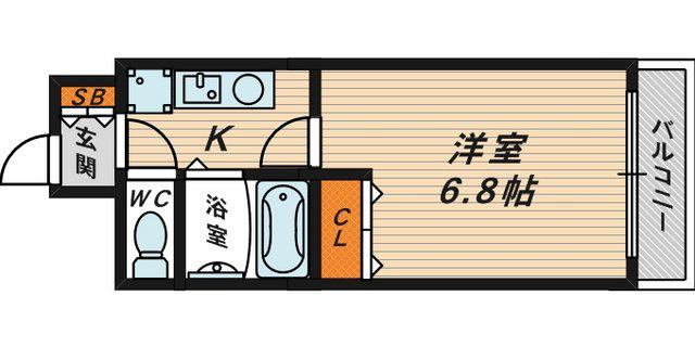 ワイズシャトー京橋(1K/5階)の間取り写真