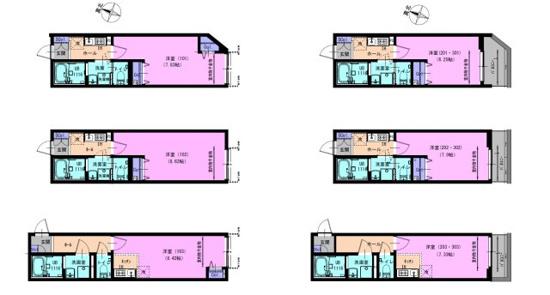 APARTAMENTO アリビオ柏(1K/1階)の間取り写真