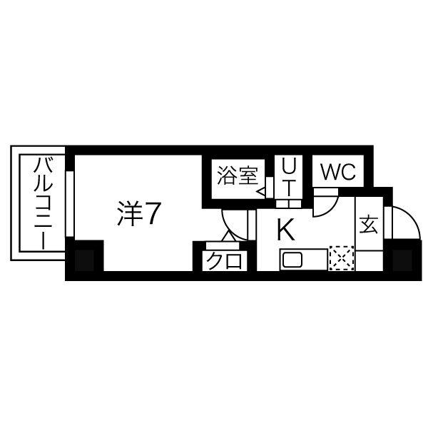 リアライズ代官町(1K/9階)の間取り写真