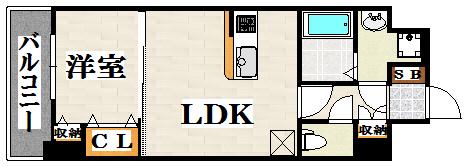 エンクレスト吉塚駅前II(1LDK/5階)の間取り写真