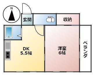 ヴィラ浦本(1DK/3階)の間取り写真