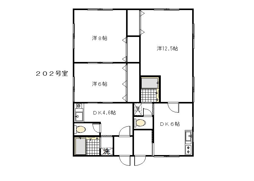AKコーポII(2DK/2階)の間取り写真