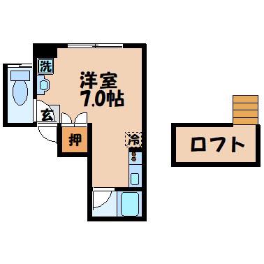 コーポセレーネ(ワンルーム/2階)の間取り写真