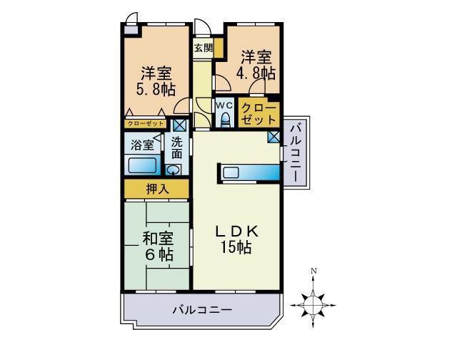 ツインズ(3LDK/3階)の間取り写真