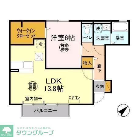 ポルテボヌールII(1LDK/1階)の間取り写真