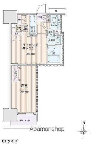 エスティメゾン錦糸町II(1DK/12階)の間取り写真