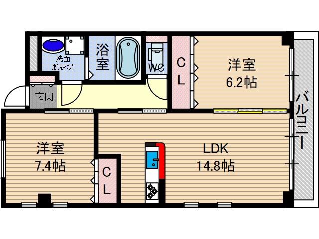 BRAVOURE(2LDK/2階)の間取り写真
