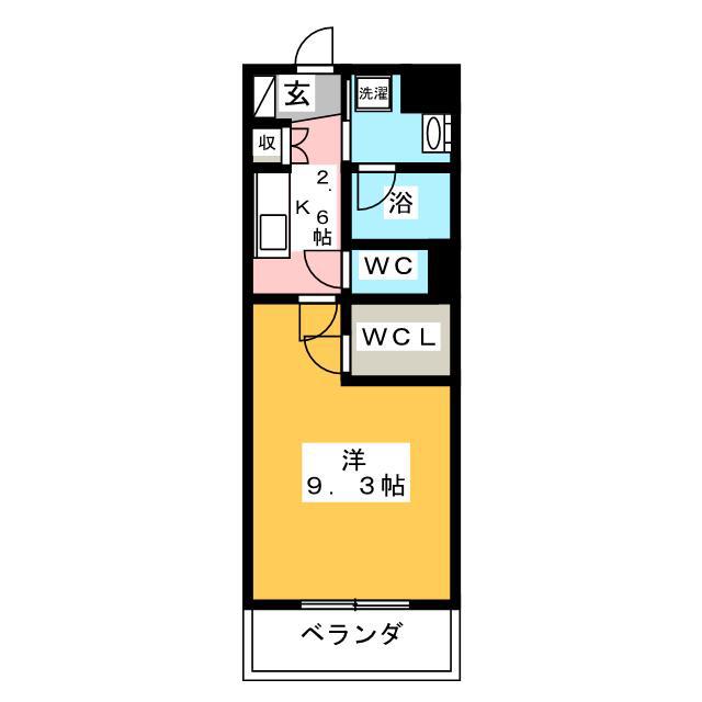 サンフォレスタ湘南(1K/1階)の間取り写真
