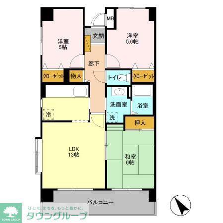 フェアール習志野(3LDK/3階)の間取り写真