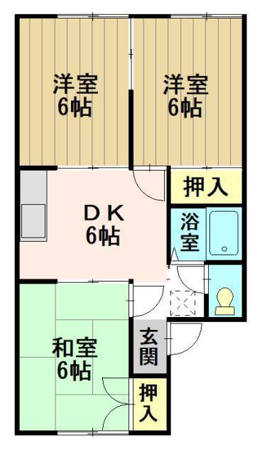 グリーンコーポフェリシア(3DK/1階)の間取り写真