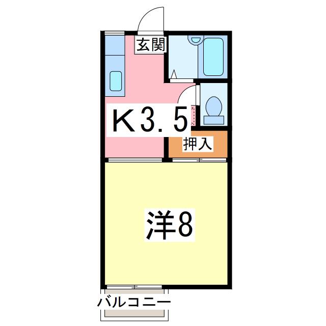 セヌマコーポ(1K/2階)の間取り写真