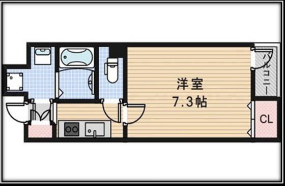 パークビル(1K/5階)の間取り写真