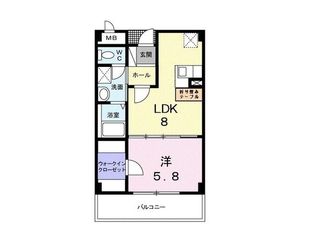アンソレイエ(1LDK/1階)の間取り写真