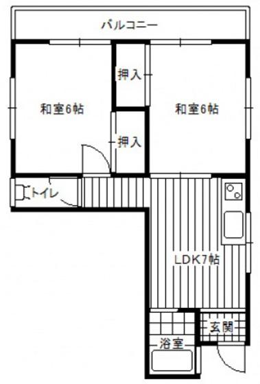 MKビル(2DK/2階)の間取り写真