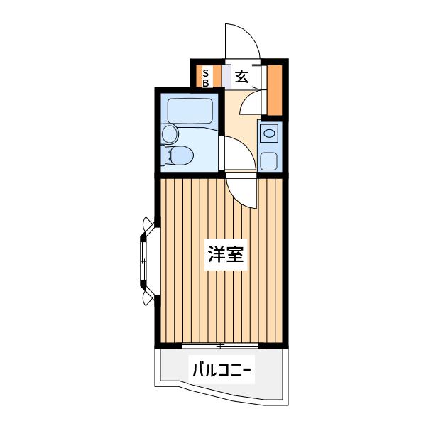 ライオンズマンション白楽(1K/2階)の間取り写真
