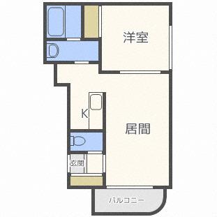 グランメールエレガンス(1LDK/4階)の間取り写真