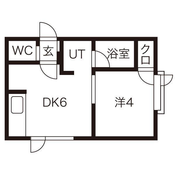グロリア南郷(1DK/2階)の間取り写真