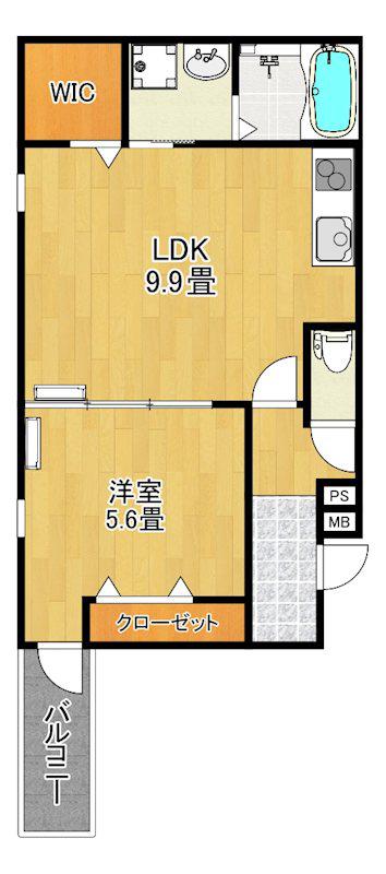 フジパレス高石駅南I番館(1LDK/2階)の間取り写真