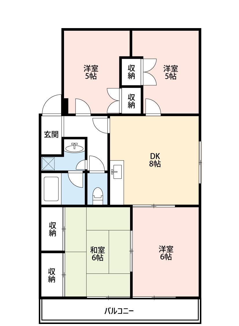 サンビレッジ板倉(4DK/2階)の間取り写真