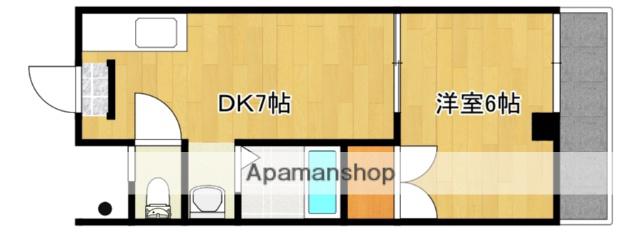 ベイウィンイマフク(1DK/2階)の間取り写真