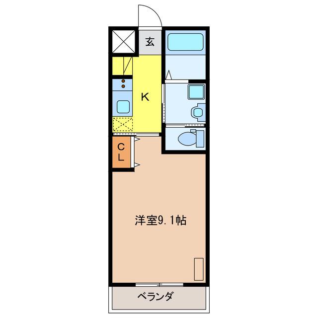 E.VICTORY(1K/2階)の間取り写真