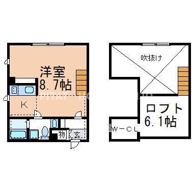 プリマグランデ安城 弐番館(1K/1階)の間取り写真