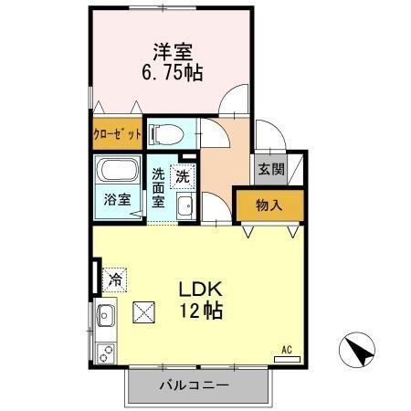 EL DUO・APIS(1LDK/1階)の間取り写真