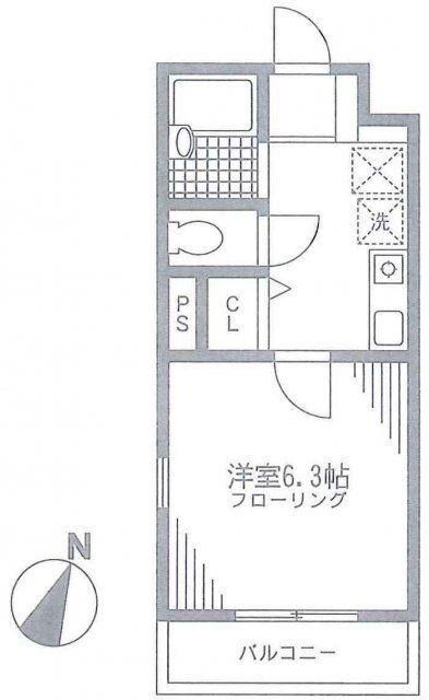 INN1913F(1K/3階)の間取り写真