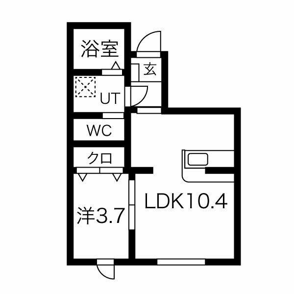 ピノ・ベルク(1LDK/1階)の間取り写真