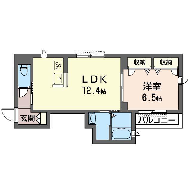 メゾンパピリオ(1LDK/2階)の間取り写真
